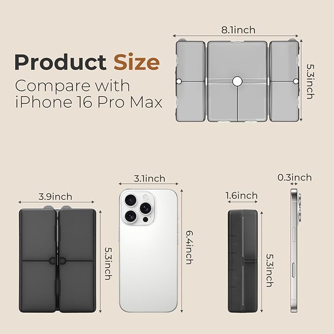 FYY Daily Pill Organizer,2 Pcs 7 Compartments Portable Pill Case Travel Pill Organizer,[Folding Design] Pill Box for Purse Pocket to Hold Vitamins,Cod Liver Oil,Supplements and Medication-Clear Black