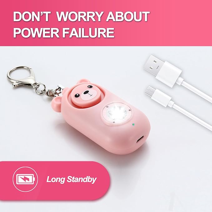 Personal Alarm for Women – 130dB Loud Rechargeable with Led Strobe Light, Self Defense Safety Alarm Keychain for Kids Elderly, Safe Sound Emergency Siren in Danger