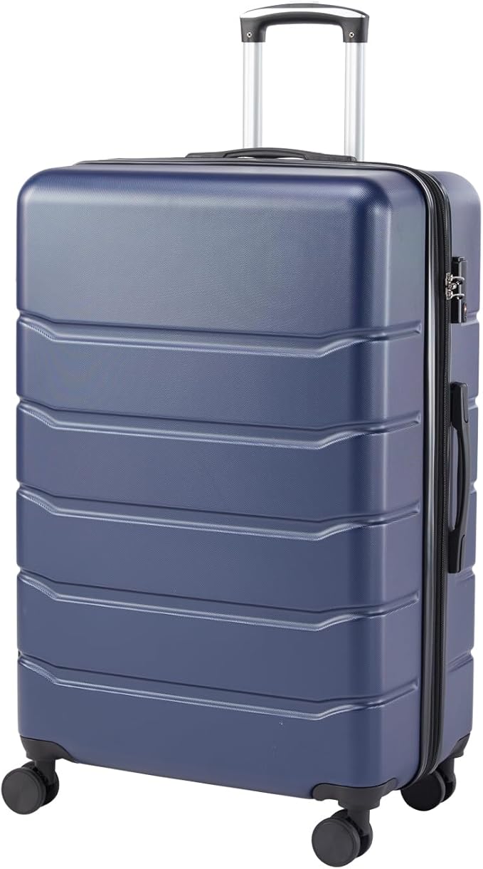 NEWBULIG 20 Inch Carry On Luggage, ABS Hard Shell Lightweight Rolling Expandable Suitcase with Double Spinner Wheels & TSA Lock, Travel Suitcase for Business Trips and Short Vacations, Blue
