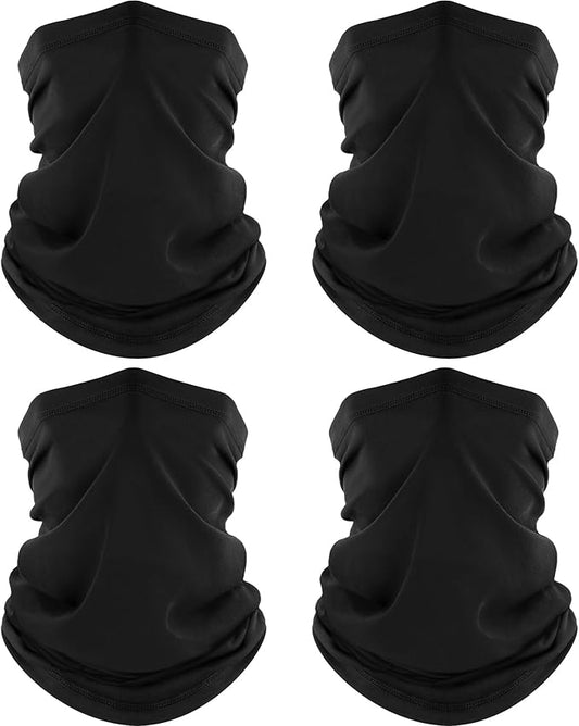ROXUN 4 Pack Neck Gaiter, Cooling Breathable Face Mask UV Protection Scarf Hiking Bandana for Men/Women