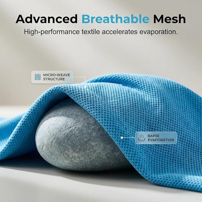 Cooling Towels for Neck and Face, 4 Pack 35.4"x11.8" Microfiber Ice Towel, Soft Sweat-Absorbing Breathable Chilly Towel for Sports, Gym, Running, Yoga, Camping (4, H)