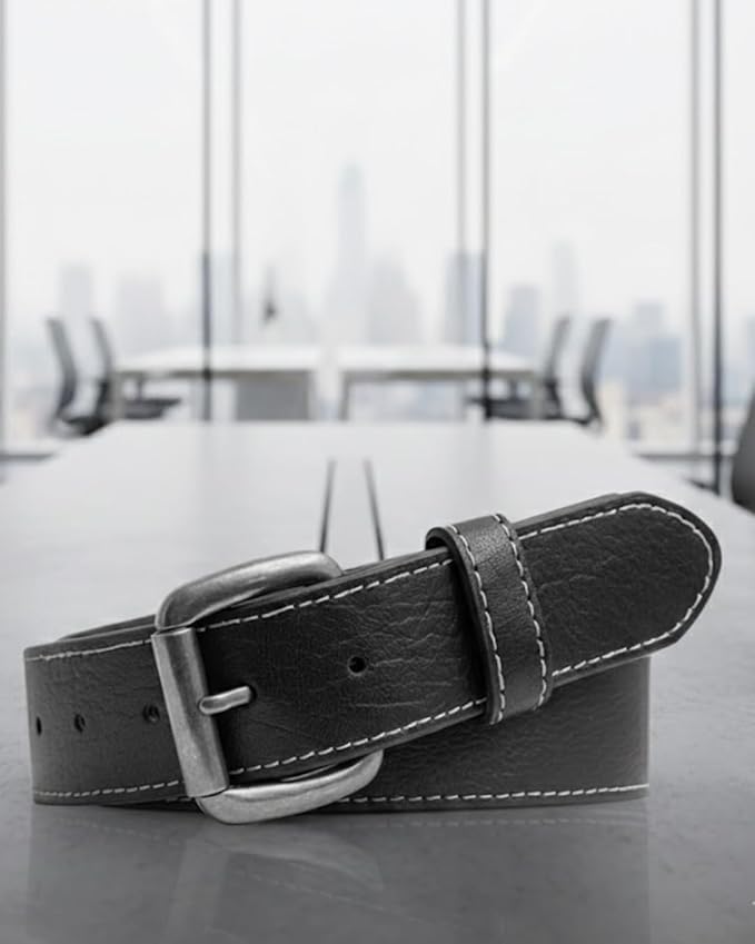 First Mfg Co - Mens Premium Leather Belt With Removable Buckle And Hidden Zipper Money Belt Daily Wear For Pants Perfect Fit