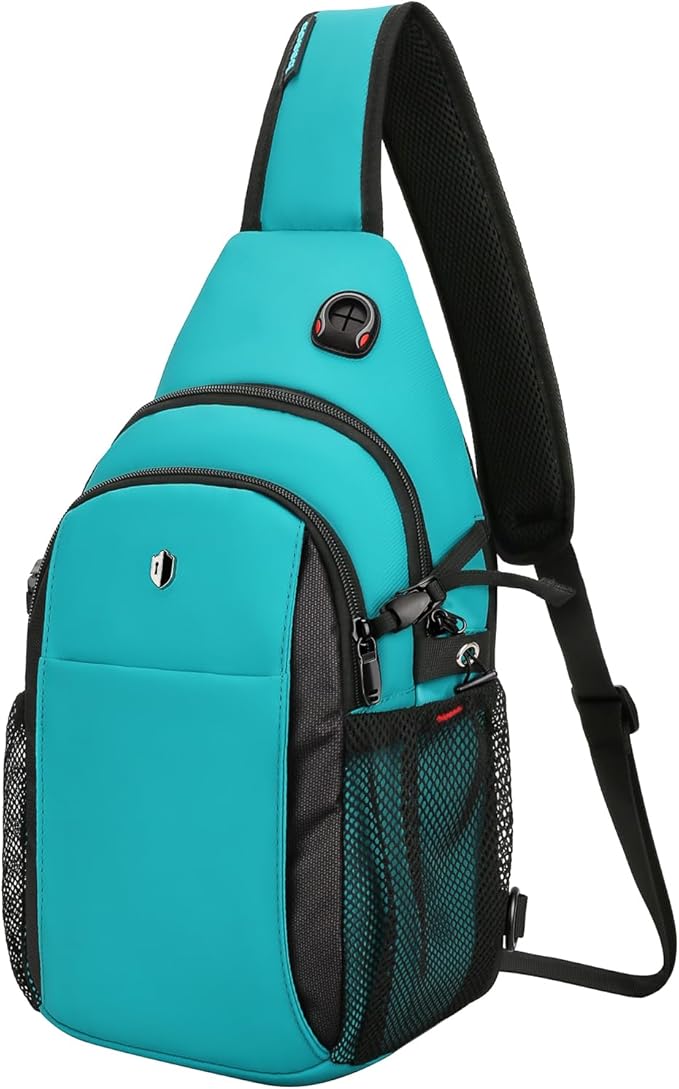 Sling Bag for Women, Turquoise Anti-Theft Crossbody Bag with Water Bottle Pocket, Summer Travel Essentials for Beach, Theme Park & College, Compatible with 11 inch iPad, Switch 2 | Versatile Daypack