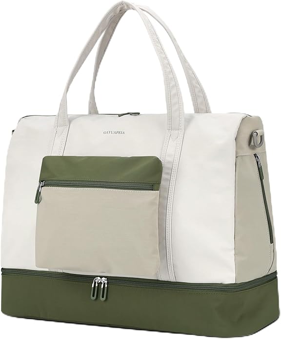 Women's Weekender bag Travel Duffel Bag with Shoe Compartment 21-inch Airline-Approved Carry-On, 2-Piece Overnight Bag Set Personal Item Luggage