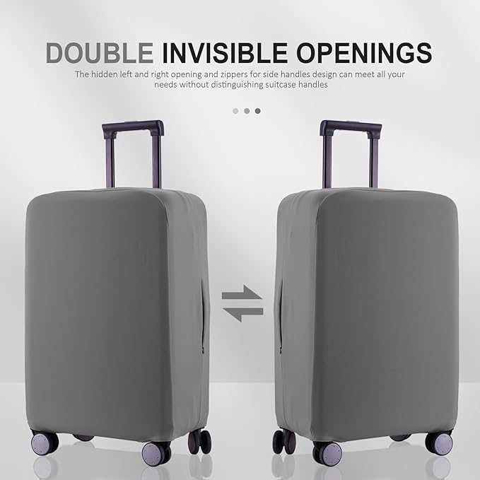Travel Luggage Cover - Scratch-Resistant Fit 19-31 Inch Suitcase Protector (Slate Gray, L(26-27 inch))