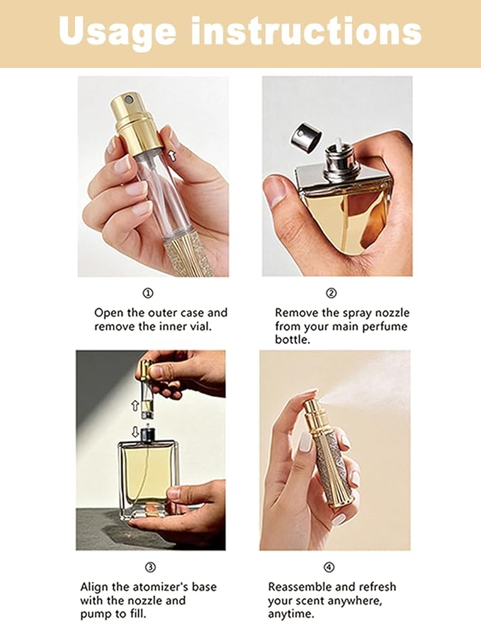 Aeollik 5ml Travel Perfume Bottle Refillable Leakproof, Mini Atomizer Sprayer for Perfume (with Gift Box)