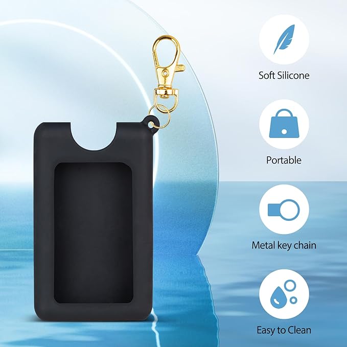 VANEST Silicone Case Compatible with Noshinku Pocket Hand Sanitizer, Protective Case with Keychain for Refillable Travel Size, Hand Sanitizer Spray Accessory