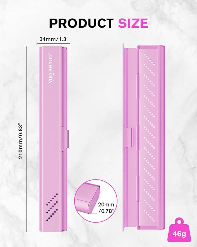 Toothbrush Case Cover for Traveling, Aluminum Toothbrush Holder for Manual Toothbrush + Mini Toothpaste, Portable Tooth Brush Storage Box for Camping Business Trip-Pink (1 Pack)