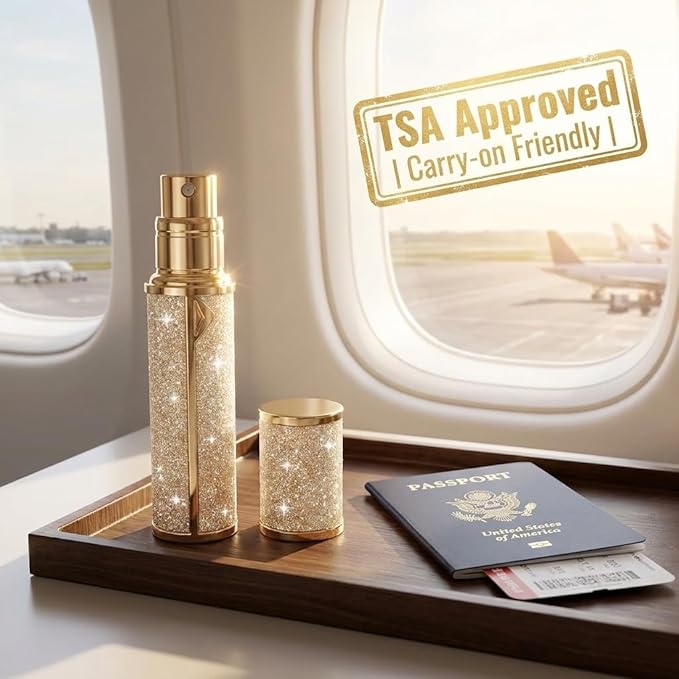 Travel Perfume Bottle Refillable,5ml Atomizer Travel Size,Valentine's Day Gift Portable Empty Spray Bottle Dispense Filling Atomizer,Leak-Proof TSA Perfume Travel Bottle