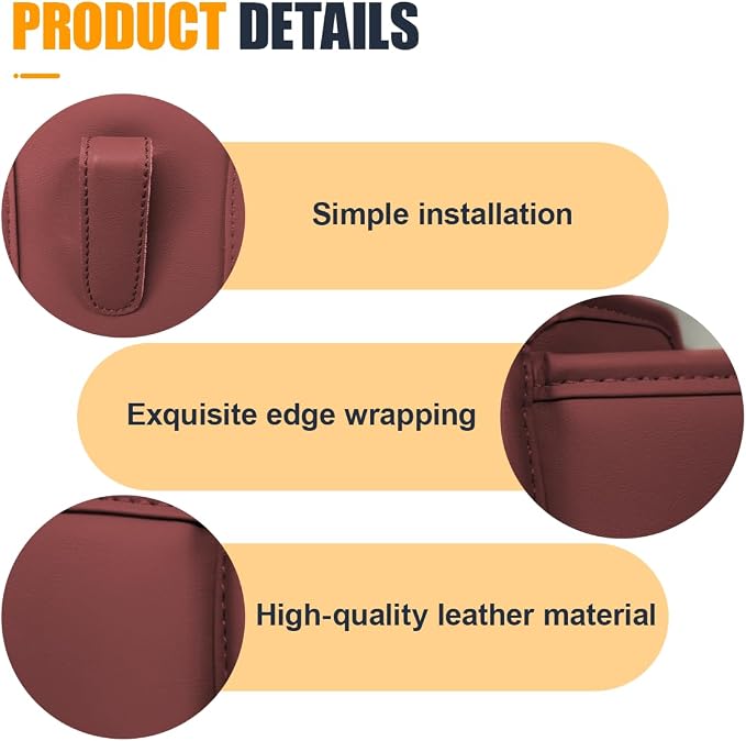 YoRise Leather Car Cup Holder, Scratch-Resistant Clip-On Auto Door Beverage Holders, Universal Hanging Vehicle Back Seat Drink Pocket Organizer for Soda Cans, Water Bottles, Coffee (Red)