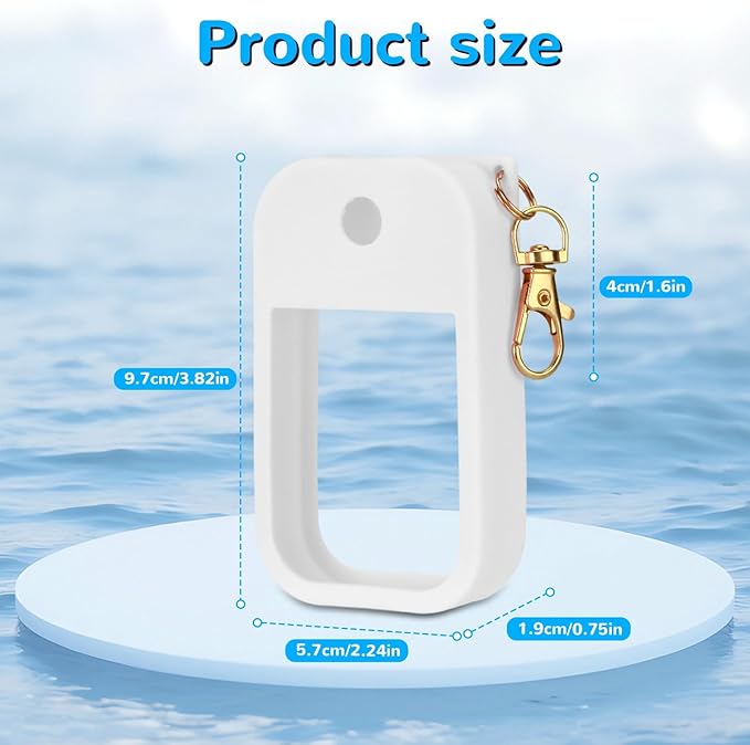 Hand Sanitizer Spray Case Compatible with Touchland Power Mist 1 oz – Silicone Case with Keychain for Touch Land Mist 1 fl oz（30 ml）, Hand Sanitizer Accessory for 1 fl oz (White, 1 Pack)