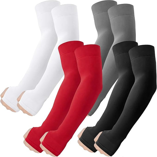 ROXUN Arm Sleeves with Thumb Hole, Cooling UV Sun Protection Compression Tattoo Cover Up for Men/Women