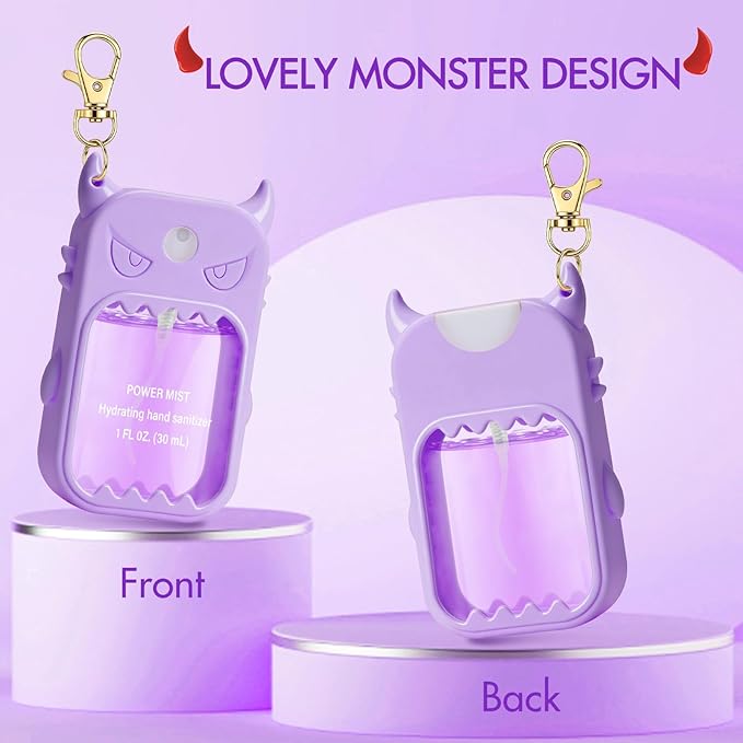 JAMIEWIN Spray Hand Sanitizer Silicone Case Compatible with Touchland Hand Sanitizer 1 FL OZ Holder Accessory with Keychain