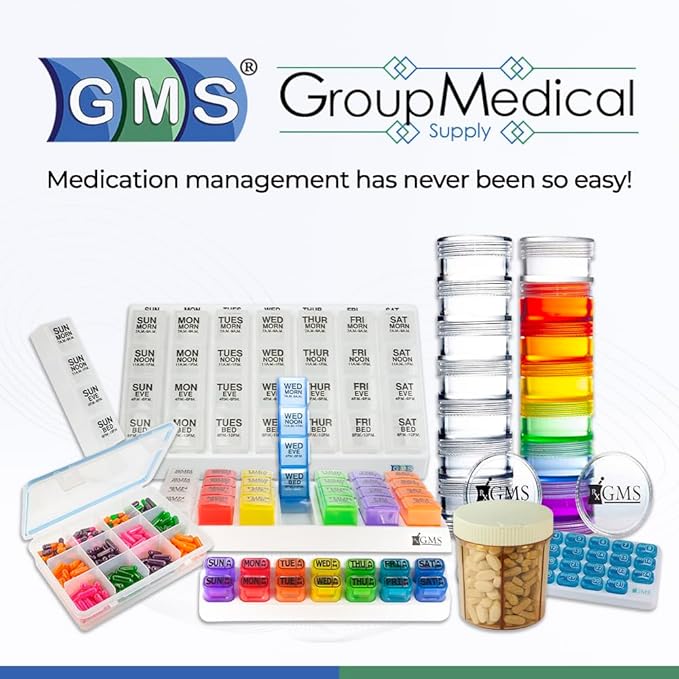 GMS Squeezable Pocket Pill Case - Small, Lightweight Pill Organizer Ideal for Travel - Holds Medicines Securely - Sturdy Design with Easy Fuss-Free Access - Pocket Sized & Discreet