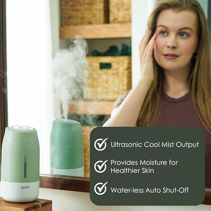 AG250HUM-V2-C Personal, Portable Humidifier – Ultrasonic Cool Mist Output with Built In Rechargeable Battery – Up to 5 Hours of Use - Charcoal