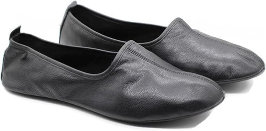 Womens Indoor Leather Slippers Traditional Babouche House Shoes Barefoot Moccasin