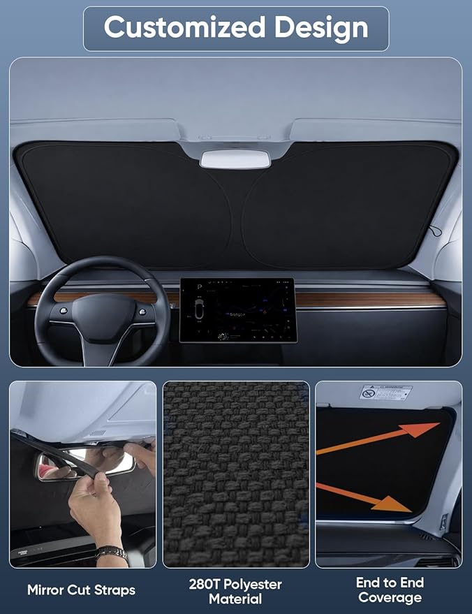 Autovir Windshield Sun Shade Fit for Toyota Camry Sunshade 2018-2022 2023 2024 Front Car Window Shades Sun Visor, Blocks UV Rays & Heat, Car Accessories