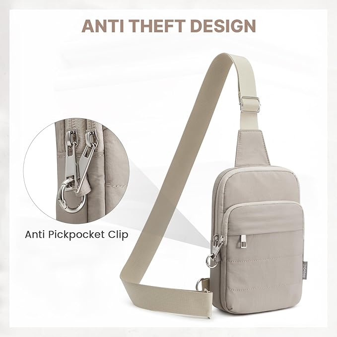 G4Free Small Sling Bag for Women, Anti Theft RFID Blocking Mini Crossbody Purse for Travel, Khaki