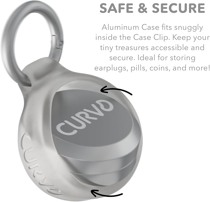CURVD Premium Carrying Case Durable Travel Keychain Container, Medicine Pill Organizer, Travel Pill Box, Small Waterproof Holder for Pills, Earplugs, Compatible with Loop, Vibes & Eargasm