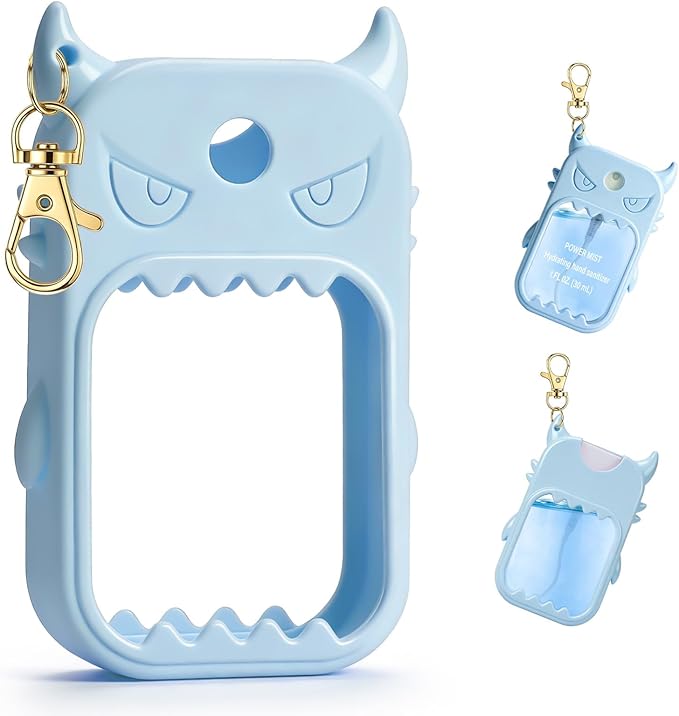 JAMIEWIN Spray Hand Sanitizer Silicone Case Compatible with Touchland Hand Sanitizer 1 FL OZ Holder Accessory with Keychain