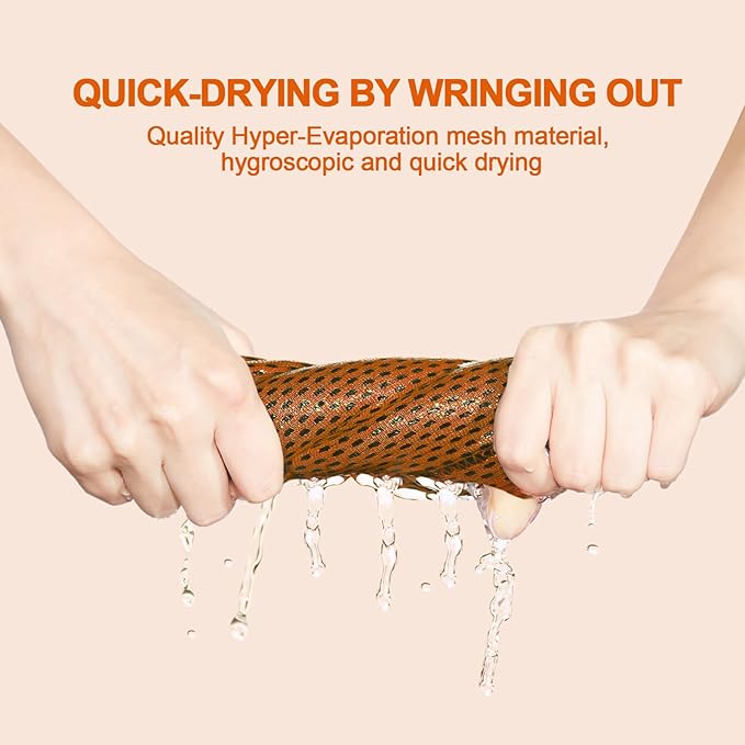 Honoson 10 Pcs Cooling Towel Bulk - Neck & Face Cool Chilly Towels Microfiber Breathable Sport Sweat Rag for Gym, Yoga, Travel, Camping, Running, Outdoor (Orange)