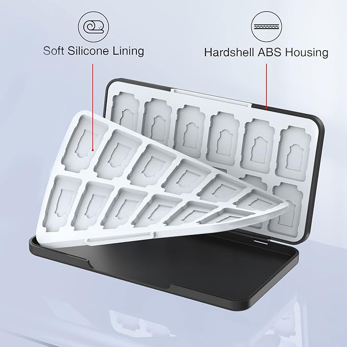 HEIYING Switch Game Card Case for Switch 2 /OLED / Lite,Custom Pattern Game Cards Holder with 24 Games Card Slots and 24 Micro SD Cards Slots for Easy to Carry