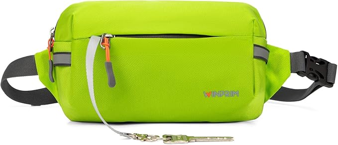 Fanny Pack for Men Women 2L Lightweight Waist Belt Hip Bag Slim Crossbody Adjustable Water Resistant Bum Belt Pouch for Travel Running Shopping Hiking Cycling Climbing EDC GREEN