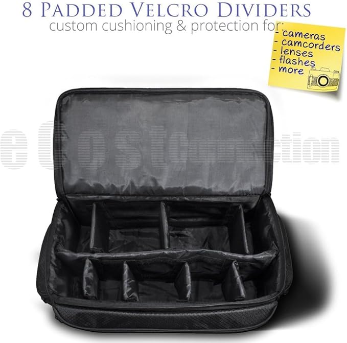 eCostConnection Extra Large Soft Padded Water Resistant Camcorder Equipment Gadget Bag/Case for Canon XA10, XA20, XA25, XH-G1s, XL2 and More Cameras Camcorders and DSLR