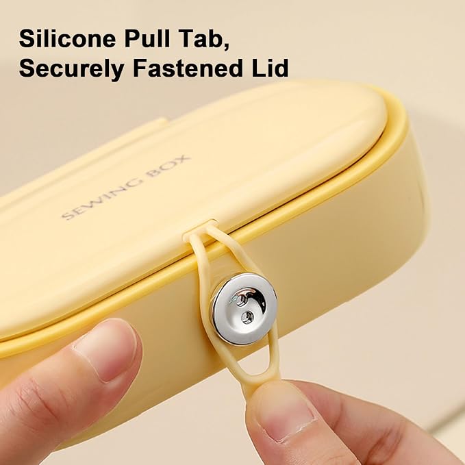 Portable Sewing Kit for Emergency Repair, Travel Sewing Kit Box with Round Case, Includes Needles, Thread, Scissors, Thimble - Perfect Home & Dorm Essential for Beginners (3 Stylish Colors) (Yellow)