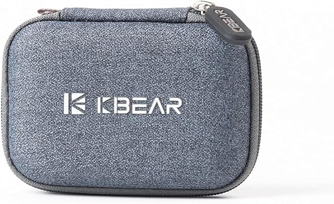 KZ ZS10 Pro IEM Case for in Ear Monitor, KBEAR Earbuds Case with Carabiner, EVA Travel Storage Bag for CCA CRA, Shure SE215, Moondrop Chu, CCZ Melody, KBEAR KS1, TANGZU, iems Cable, Ear Tips (Grey)