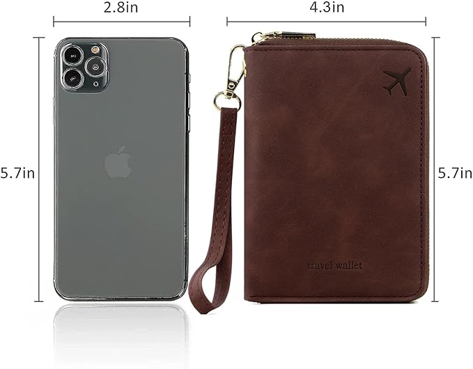 Passport Holder for Travel Women and Men RFID Passport Holder with Zipper Passport Case Passport cover Passport Wallet Travel Essentials and Accessories