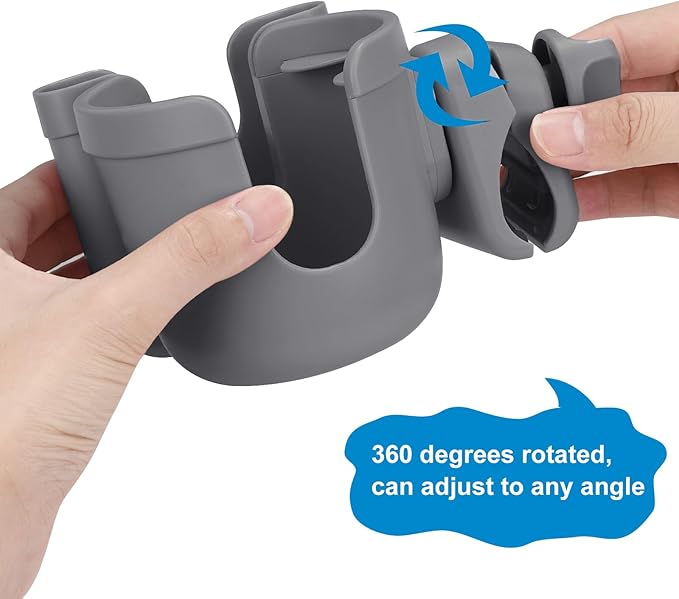 Accmor Stroller Cup Holder with Phone Holder, Bike Cup Holder, Universal Cup Holder for Uppababy Nuna Doona Strollers, 2-in-1 Cup Holder for Walker, Wheelchair, Scooter