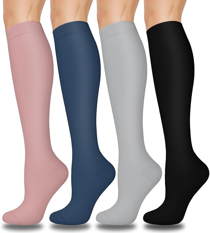 Aoliks Compression Socks for Women & Men 4 Pairs, Best Support for Nurses Running Travel