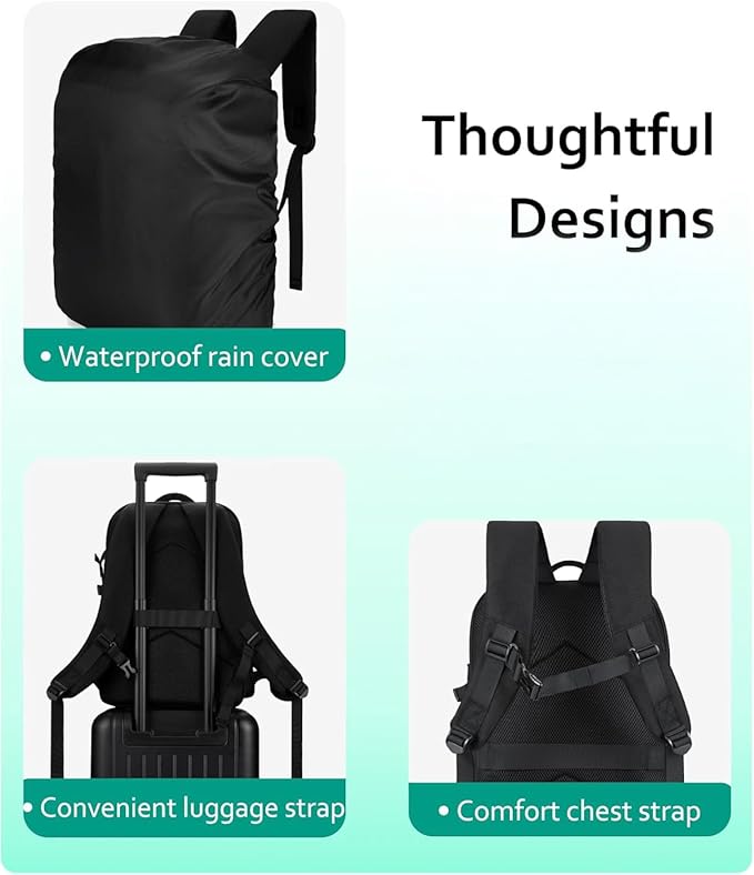 BAGSMART Camera Bag, DSLR SLR Camera Backpack Fits up to 15.6" Laptop, Camera Case for Photographers with Waterproof Rain Cover, Tripod Holder, Black