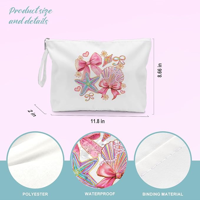 BELLOWDEER Beach Bags for Women, Wet Bag Cosmetic Bag for Beach Toiletries, Summer Travel Essentials, Gifts for Women