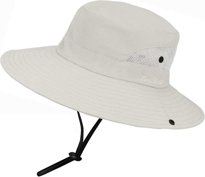 Women's Summer Sun-Hat Ponytail - Outdoor UV-Protection Mesh Wide Brim Foldable Hat with Ponytail Hole
