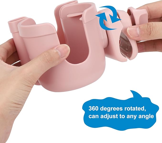 Accmor Stroller Cup Holder with Phone Holder, Bike Cup Holder, Universal Cup Holder for Uppababy Nuna Doona Strollers, 2-in-1 Cup Holder for Walker, Wheelchair, Scooter
