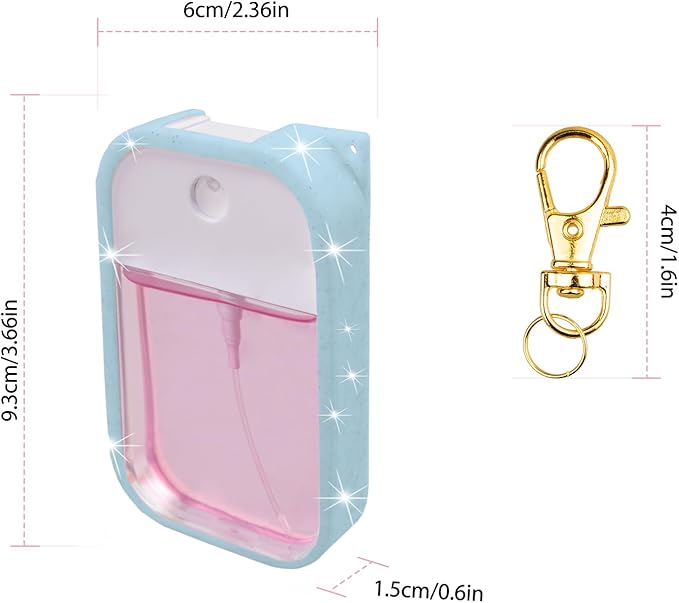VANEST Silicone Case Compatible with Touchland Hand Sanitizer Spray, Protective Case with Keychain for Spray 1 fl oz