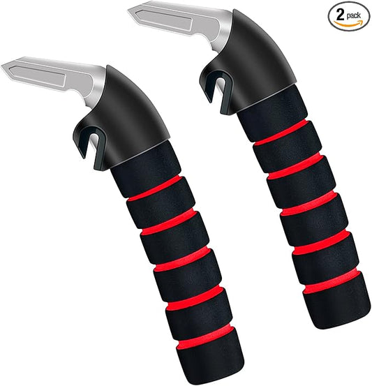 KOUNATSURI 2Pack Car Door Handle for Elderly Car Handle Assist Support Multifunction Handle for Elderly and Handicapped (Red)
