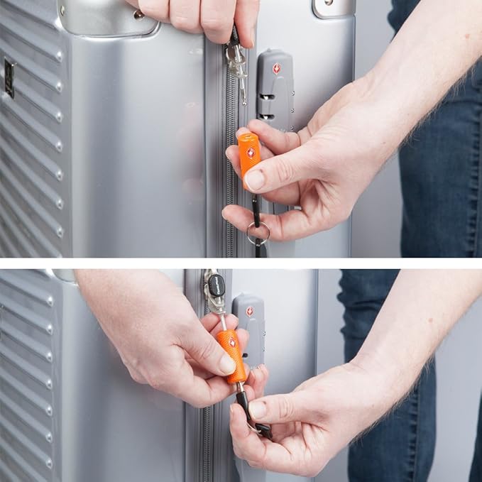 TSA Approved Luggage Locks with Keys for Travel – Flexible Ultra Secure Mini Key Padlock & Metal Zinc Alloy Material – Orange