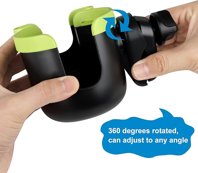 Accmor Stroller Cup Holder with Phone Holder, Bike Cup Holder, Universal Cup Holder for Uppababy Nuna Doona Strollers, 2-in-1 Cup Holder for Walker, Wheelchair, Scooter