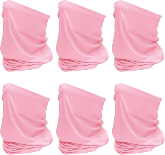 SHEVERCH 6 Pack Neck Gaiter Face Mask Sun Protection Cooling Bandana Face Cover Windproof Dustproof Neck Scarf