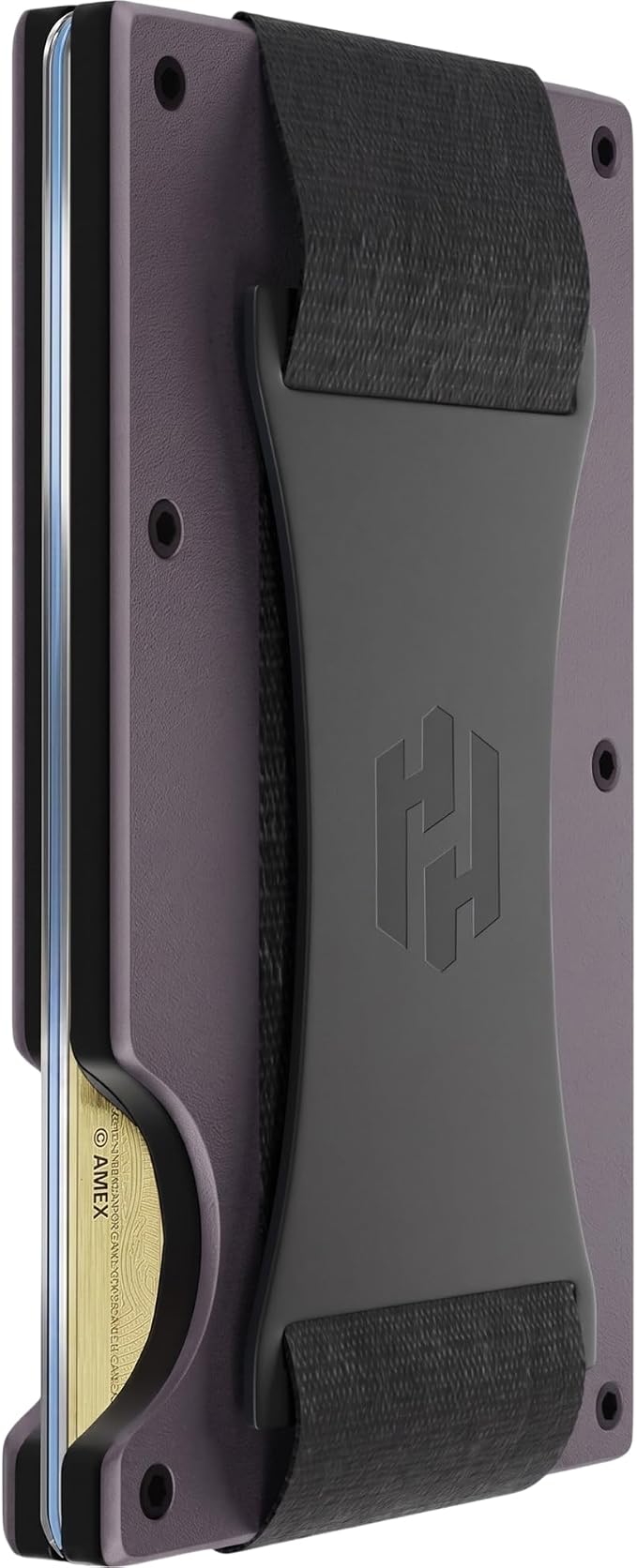 Hayvenhurst Wallet for Men - Slim RFID Blocking Metal Wallet with Cash Strap, Minimalist Front Pocket Credit Card Holder, Small Mens Wallet