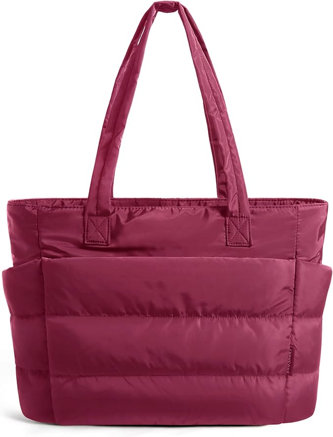 BAGSMART Tote Bag for Women, Lightweight Puffy Tote Bag with Compartments Shoulder Bag Handbag for Travel, Work, Gym | Lightweight
