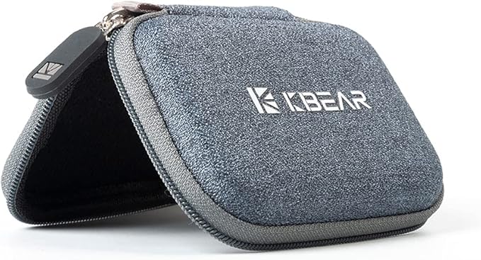 KZ ZS10 Pro IEM Case for in Ear Monitor, KBEAR Earbuds Case with Carabiner, EVA Travel Storage Bag for CCA CRA, Shure SE215, Moondrop Chu, CCZ Melody, KBEAR KS1, TANGZU, iems Cable, Ear Tips (Grey)