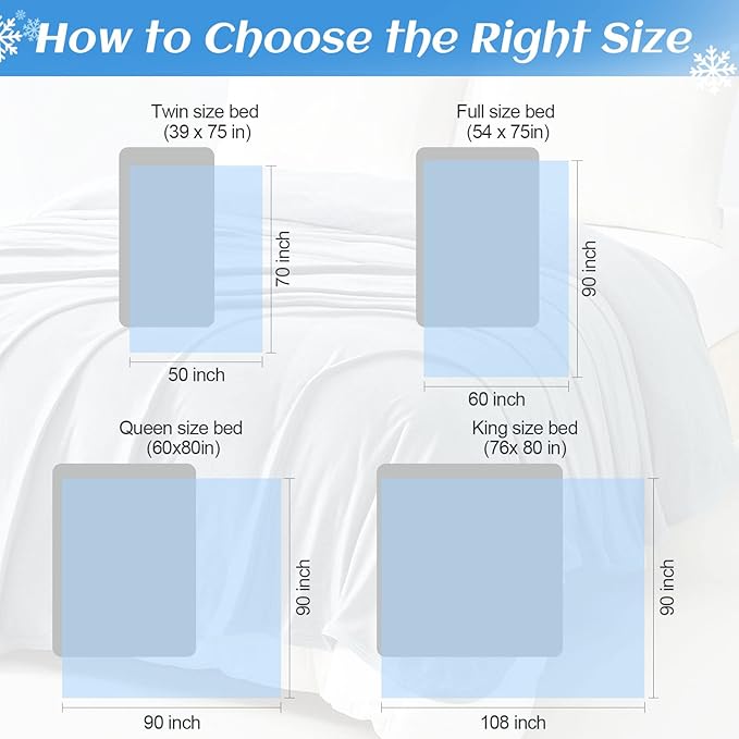 Ailemei Direct 【Upgraded Fabric Cooling Blanket for Hot Sleepers, King Size Lightweight Breathable Summer Bed Blankets, Q-Max >0.5 Jade Fiber,Keep Body Cool Hot Flashes Night Sweats,108"x90"