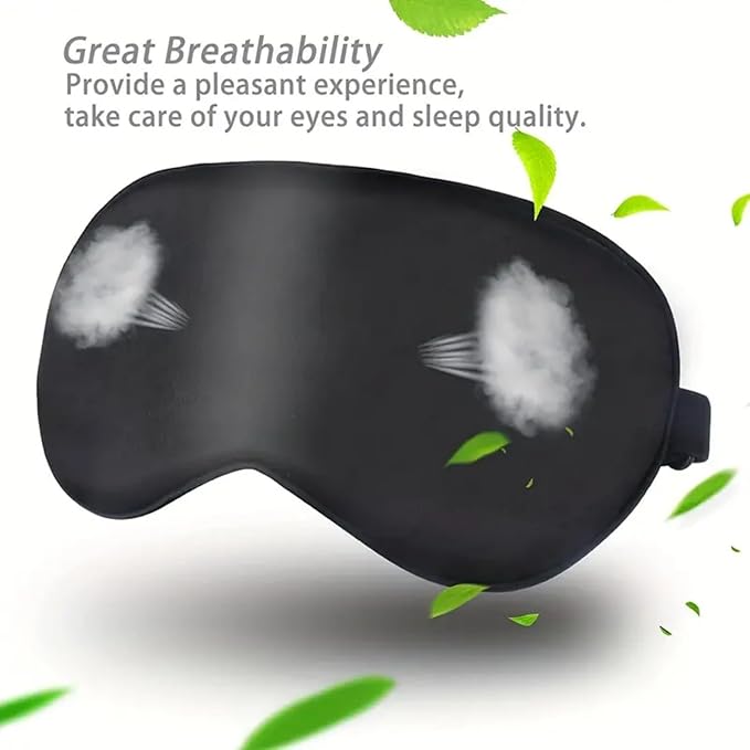 100% 6A Mulberry Silk Sleep Mask for Women & Men – Soft Breathable Eye Mask for Sleep, Blackout Design for Migraine Relief & Puffy Eyes – Perfect for Travel, Office, Airplane – Eye Care Gift