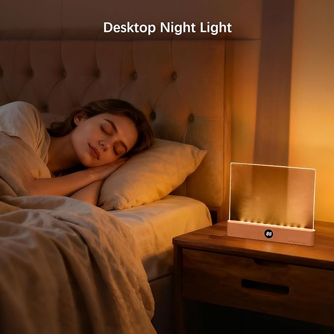 LED Book Light and Night Light 2 in 1, 3 Color Temperatures & Stepless Dimming, USB Rechargeable Reading Light with Timer for Night Reading (Pink)