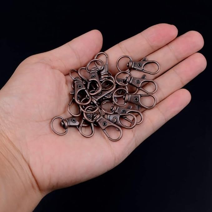 120PCS Premium Swivel Lanyard Snap Hook with Key Rings, Metal Keychain Hooks for Jewelry Making, Crafts (red Bronze)