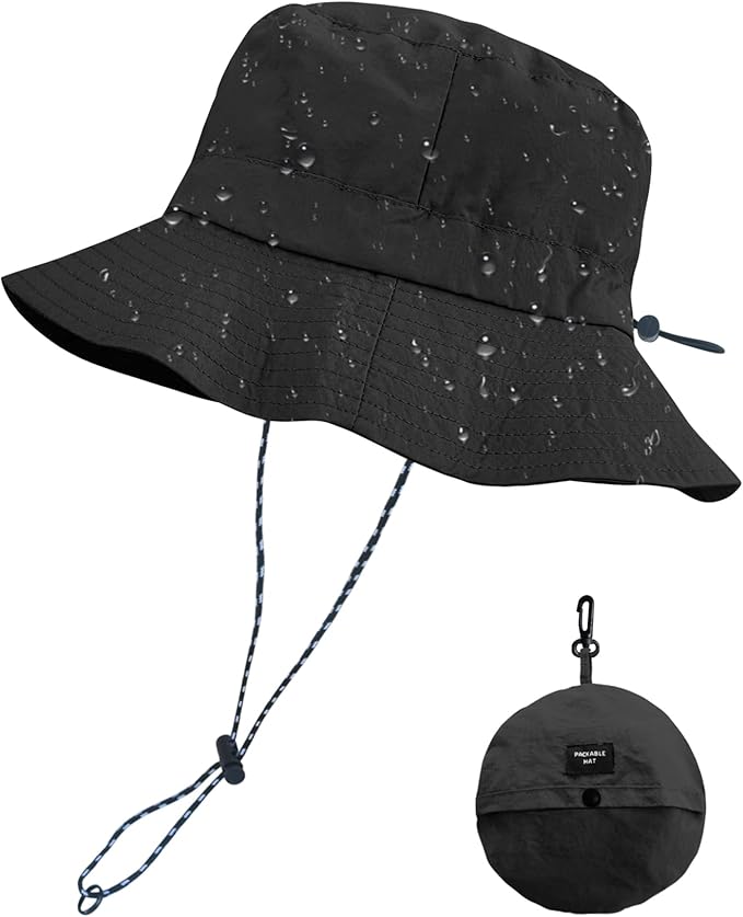 PFFY Packable Sun Bucket Hat for Men Women Outdoor UV Protection Sun Hats Waterproof Lightweight Hiking Outdoor Cap